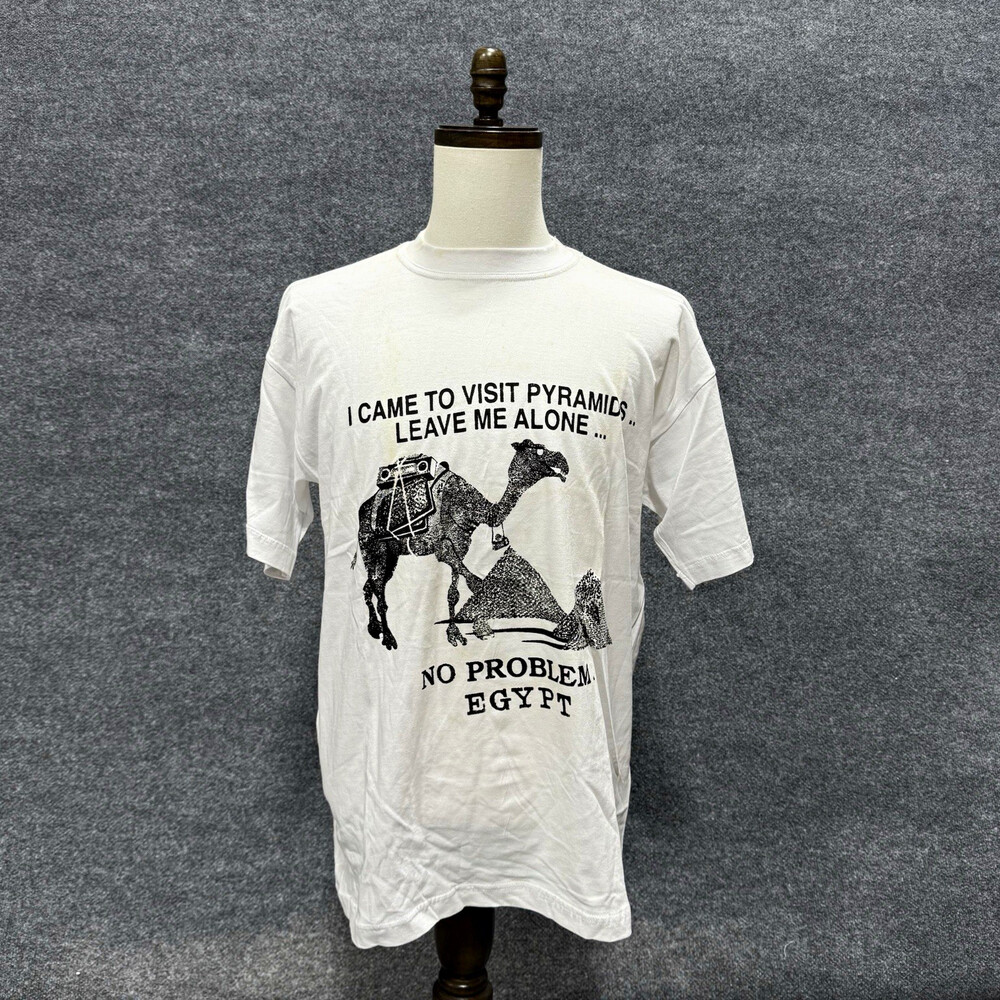 Vintage Egypt Camel Pyramids Tourist T Shirt XXL King Tut Funny Graphic White
